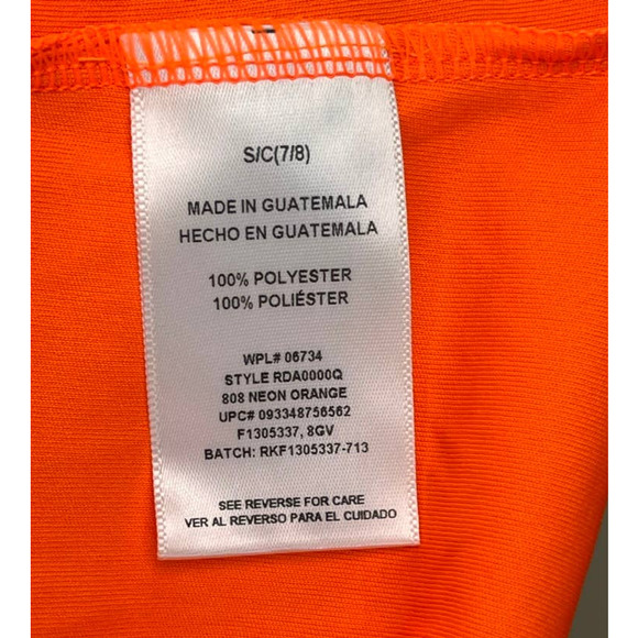 NWT Reebok PlayDry Neon Orange Active Top Sparkle Logo Small 7/8 FLAW - Picture 7 of 9